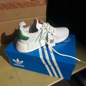 adidas White and Green Athletic Shoes